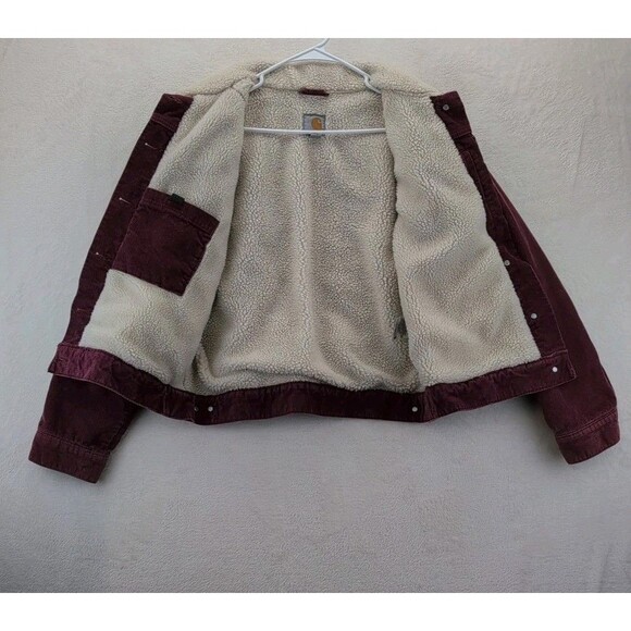 Carhartt 100659 625 Sherpa Lined Button Up Corduroy Chore Jacket Women's S 4/6 - Picture 12 of 14